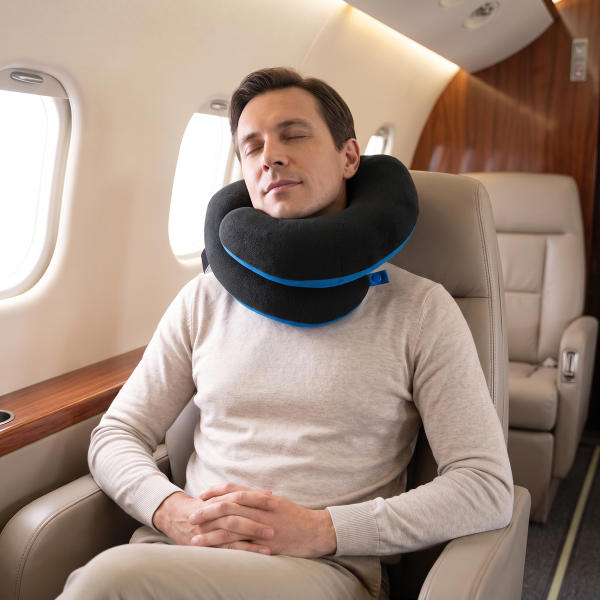 Nexora™ — Sleep Comfortably on Flights Without Your Head Dropping Forward