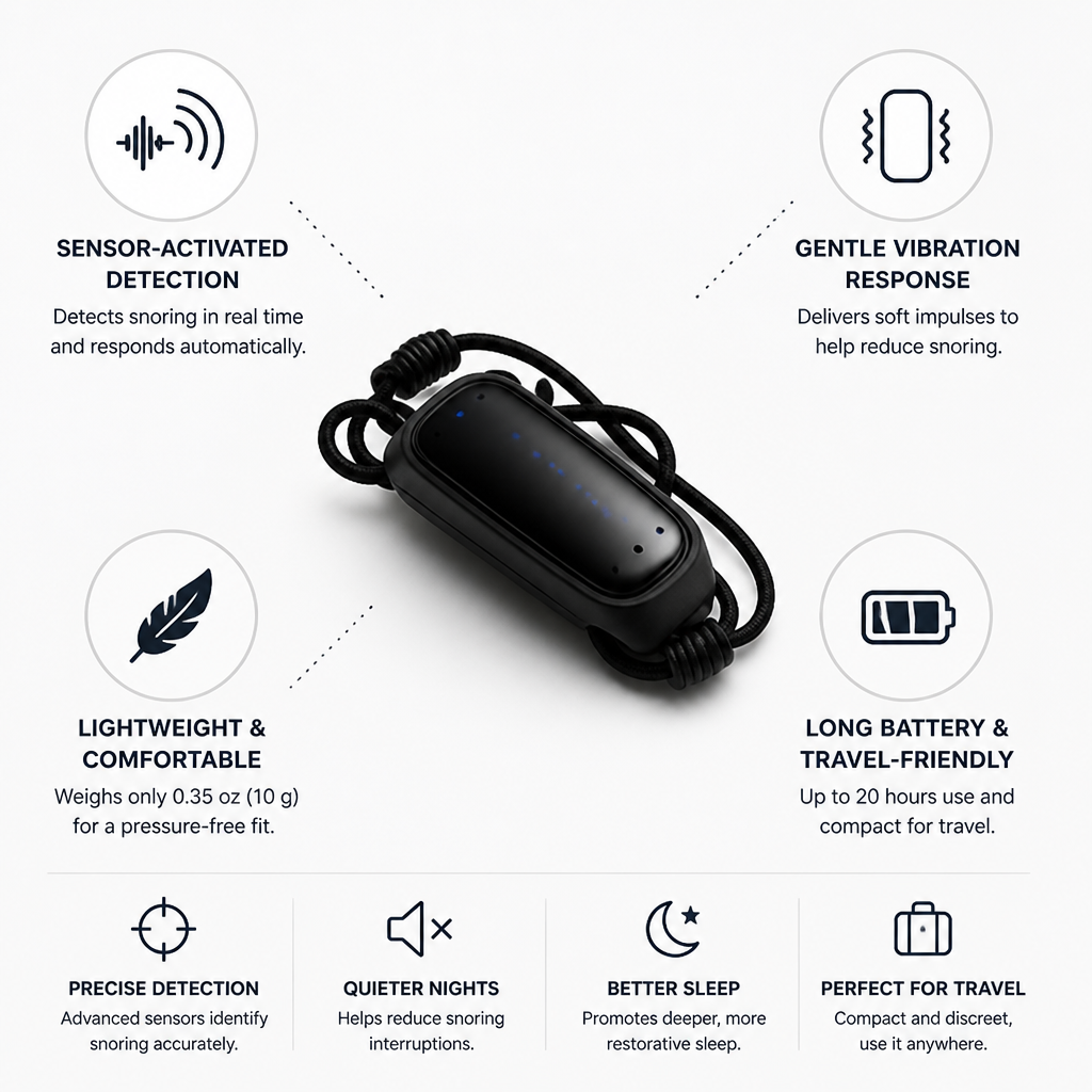 Restiva™ — Reduce Snoring Automatically With Gentle Sensor-Activated Vibrations