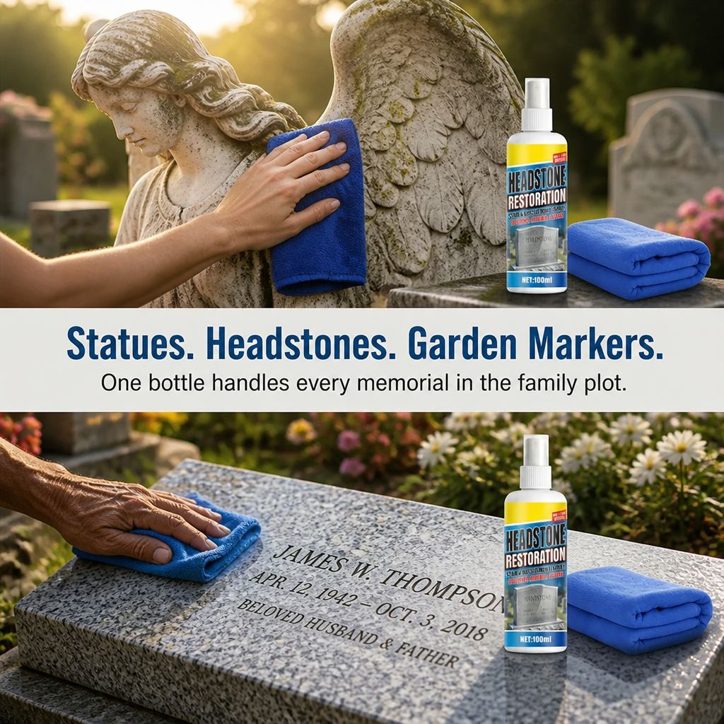 Stonevera™ — Remove Moss, Algae & Yellow Stains From Memorial Stone Fast