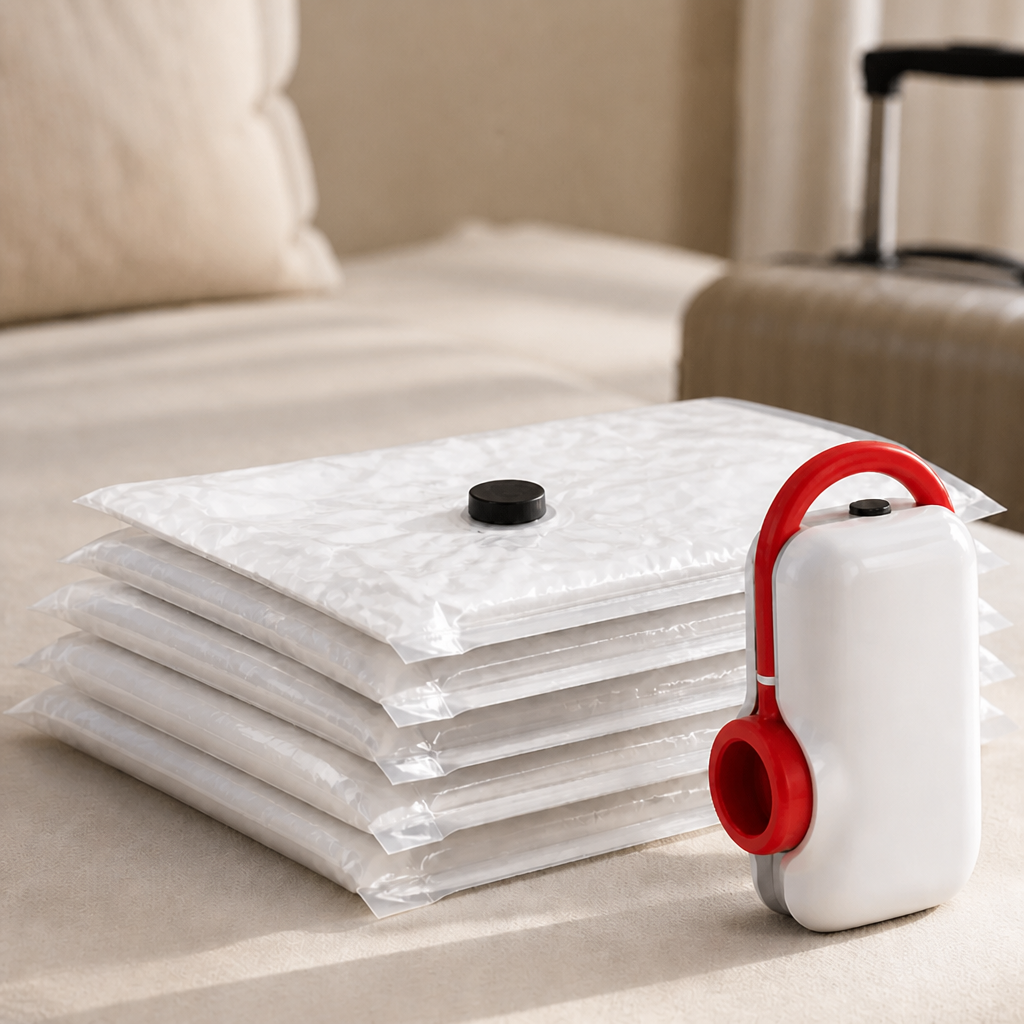 AeroCompact™ — 6 Pack More Clothes & Save Suitcase Space With Effortless Vacuum Compression