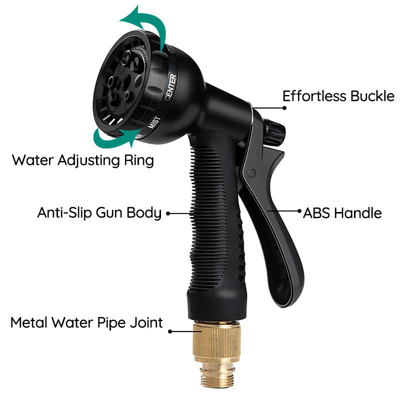 100ft Expandable Garden Water Hose - Flexible, Lightweight, and Durable