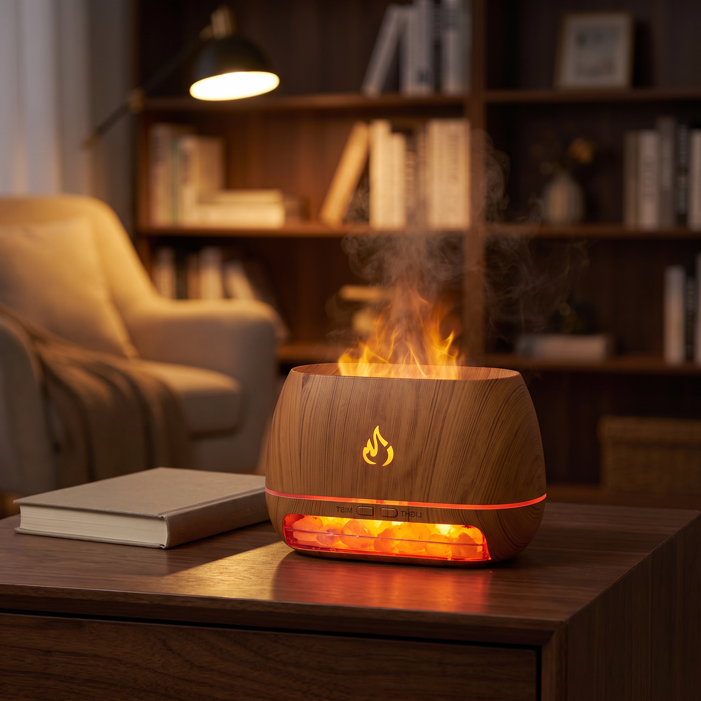 Himalayan Salt Lamp Diffuser - Warm Ambience With Cool Mist