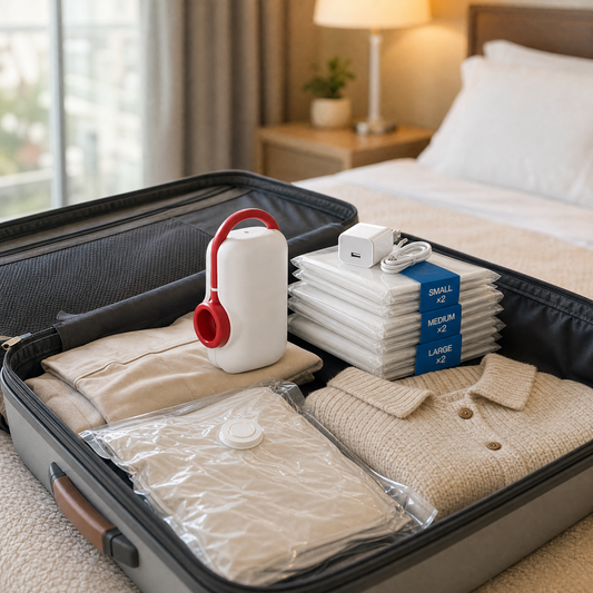 AeroCompact™ — 6 Pack More Clothes & Save Suitcase Space With Effortless Vacuum Compression