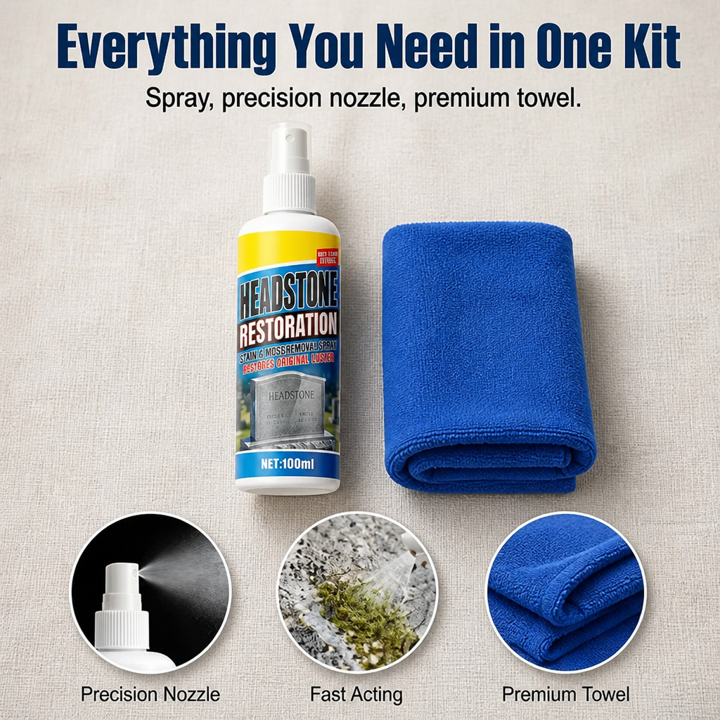 Stonevera™ — Remove Moss, Algae & Yellow Stains From Memorial Stone Fast