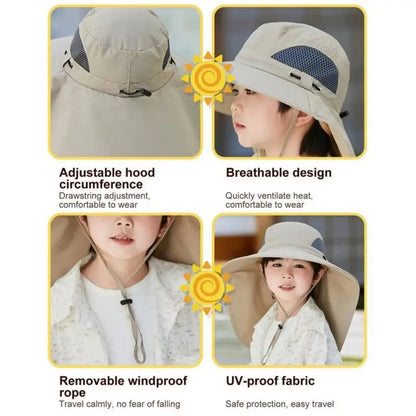 Kids' Adjustable Solar-Powered Cooling Fan Hat