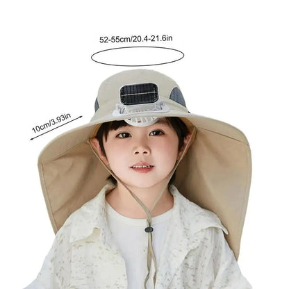Kids' Adjustable Solar-Powered Cooling Fan Hat