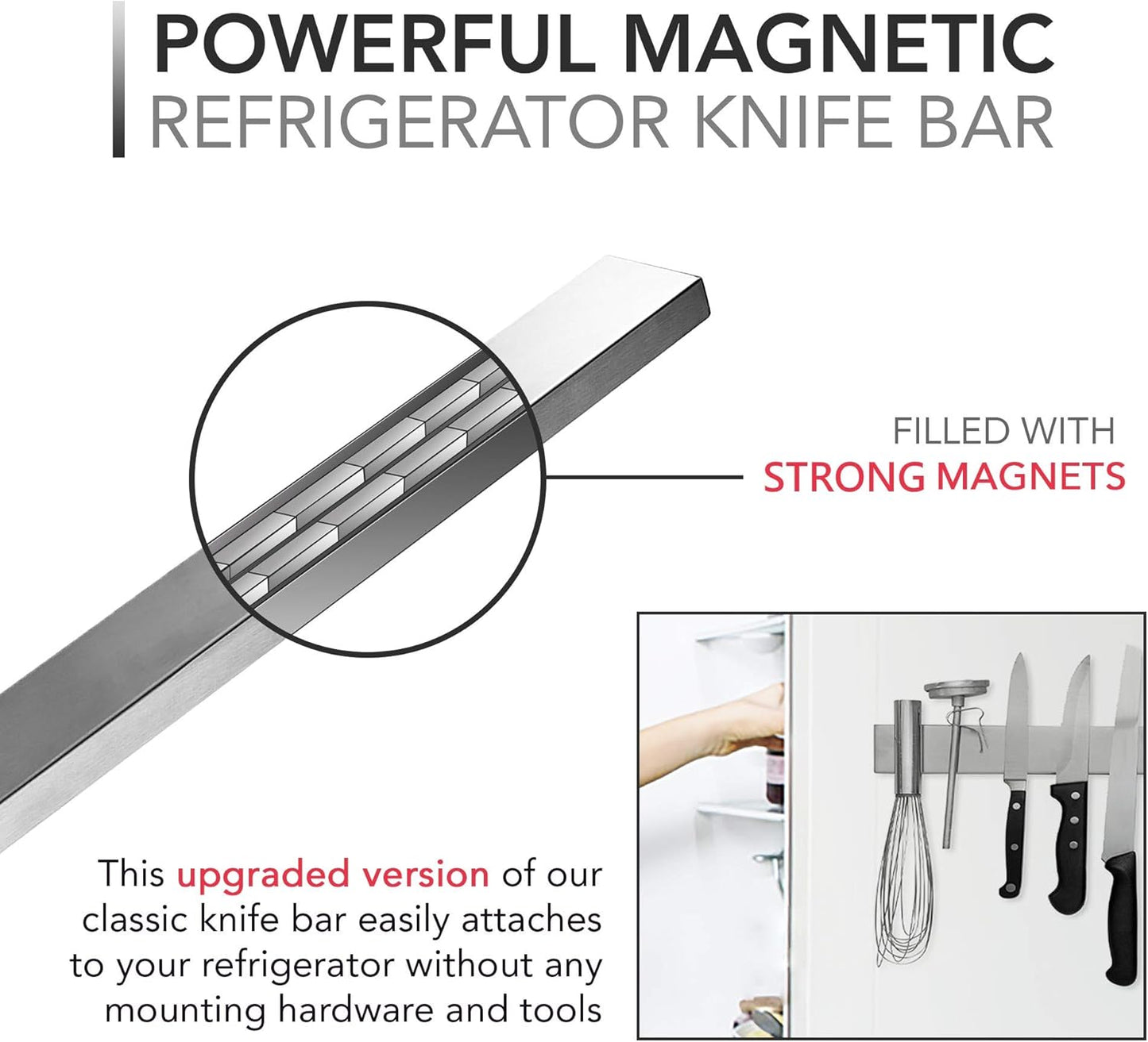 14-Inch Magnetic Knife & Tool Holder — Heavy-Duty, Space-Saving Organizer for Knives and Tools
