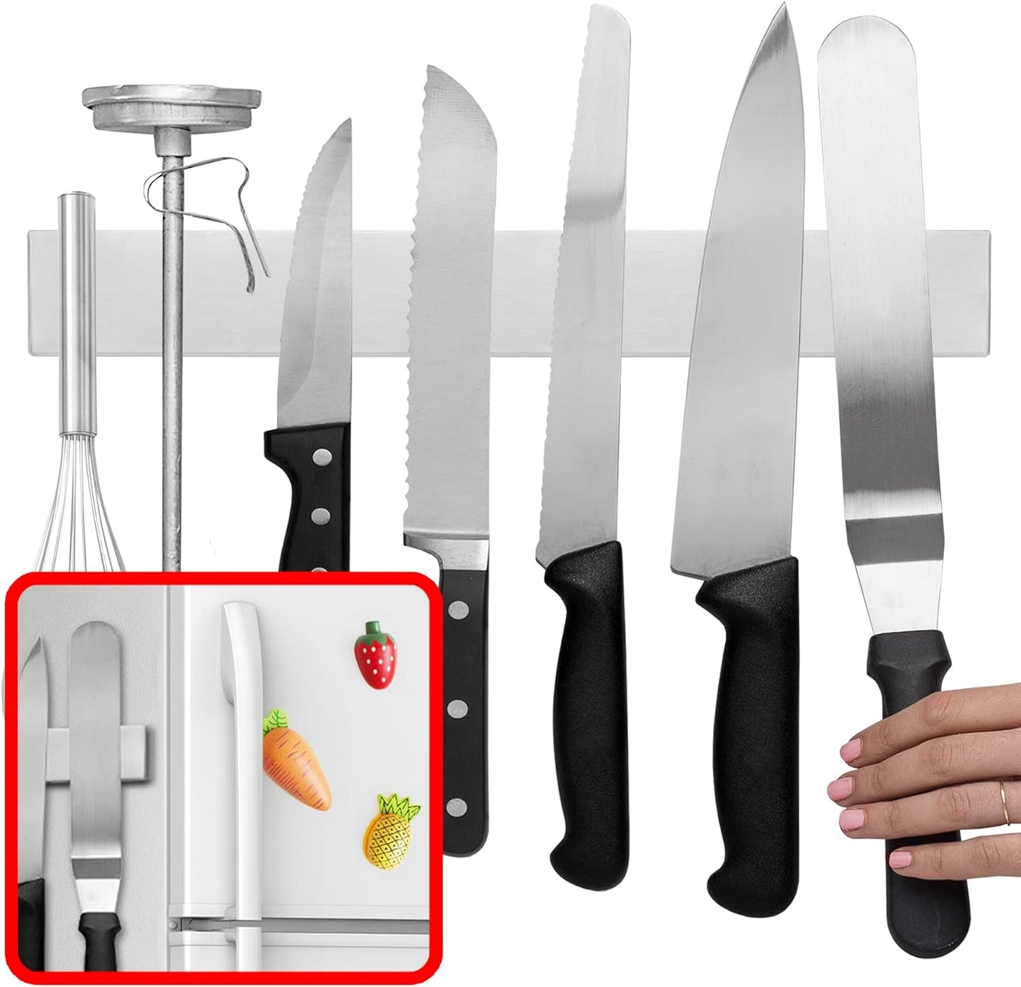14-Inch Magnetic Knife & Tool Holder — Heavy-Duty, Space-Saving Organizer for Knives and Tools