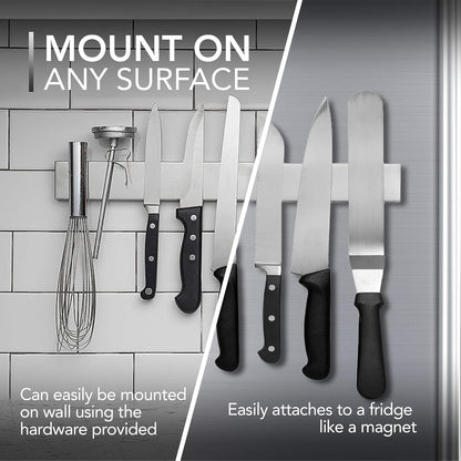 14-Inch Magnetic Knife & Tool Holder — Heavy-Duty, Space-Saving Organizer for Knives and Tools