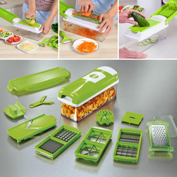 12-in-1 All-in-One Vegetable Cutter - Slice, Dice, and Chop Vegetables Quickly and Safely