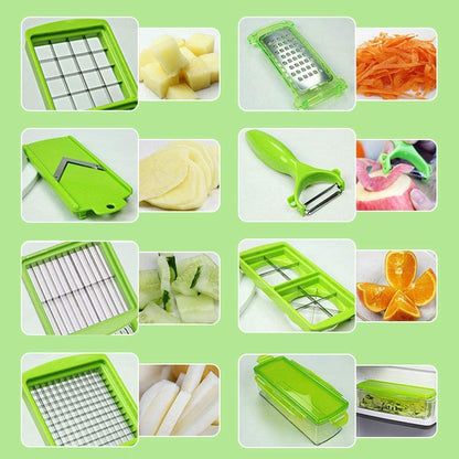 12-in-1 All-in-One Vegetable Cutter - Slice, Dice, and Chop Vegetables Quickly and Safely