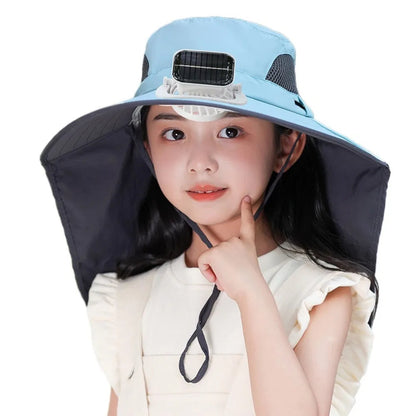 Kids' Adjustable Solar-Powered Cooling Fan Hat