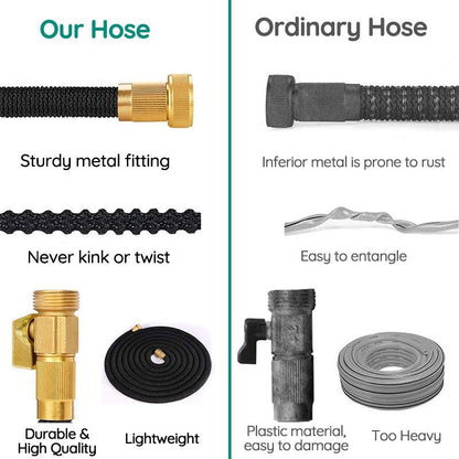 100ft Expandable Garden Water Hose - Flexible, Lightweight, and Durable