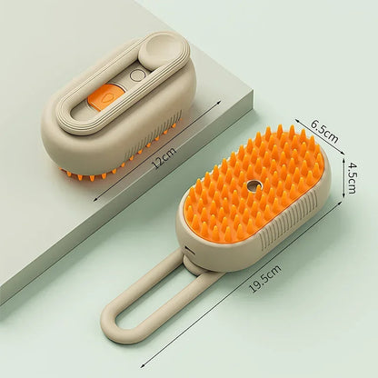 3-in-1 Pet Steam Grooming Brush – Deep Clean, Detangle & Massage