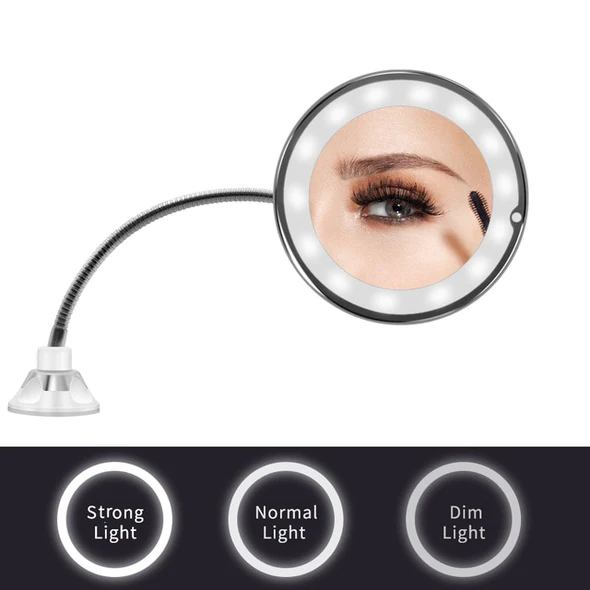 LED Lighted 10x Magnifying Flexible Mirror