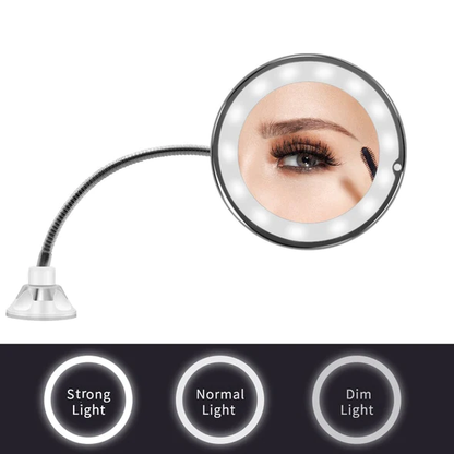 LED Lighted 10x Magnifying Flexible Mirror