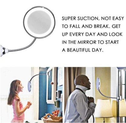 LED Lighted 10x Magnifying Flexible Mirror