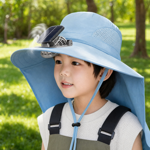 Kids' Adjustable Cooling Fan Hat