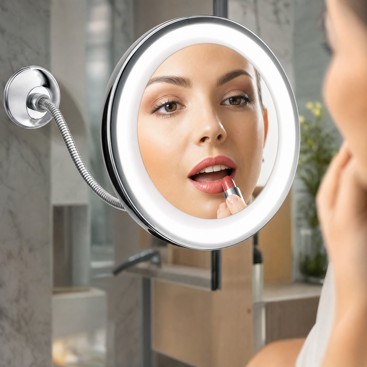 LED 10x Magnifying Flexible Mirror