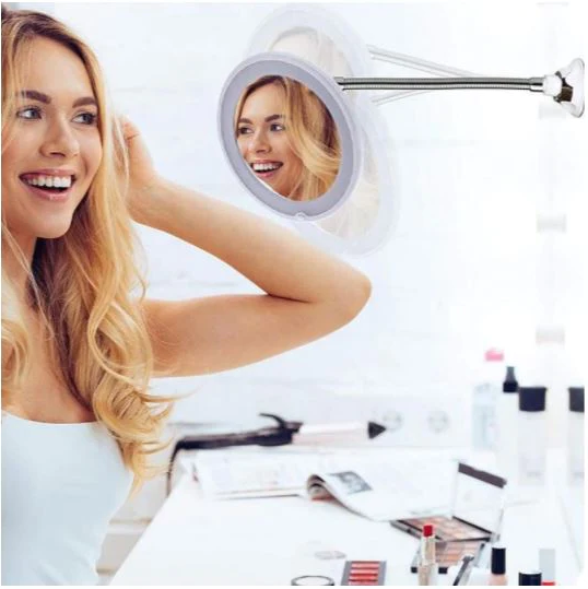 LED Lighted 10x Magnifying Flexible Mirror