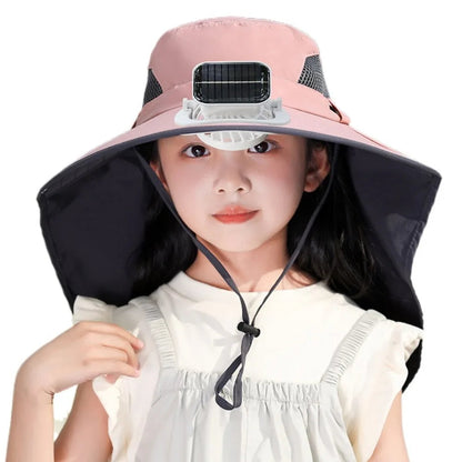 Kids' Adjustable Solar-Powered Cooling Fan Hat
